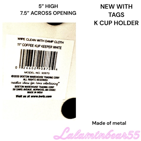 NEW WITH TAGS DECORATIVE K CUP/ACCESSORIES HOLDER-HOLDS 20 K CUPS-MADE OF METAL - Picture 6 of 10